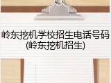 岭东挖机学校招生电话号码(岭东挖机招生)