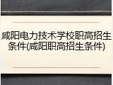 咸阳电力技术学校职高招生条件(咸阳职高招生条件)