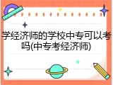 学经济师的学校中专可以考吗(中专考经济师)
