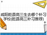 咸阳乾县高三生去哪个补习学校(乾县高三补习推荐)