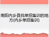 南阳内乡县找单招集训的地方(内乡单招集训)