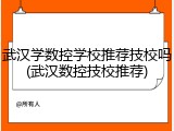 武汉学数控学校推荐技校吗(武汉数控技校推荐)