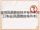 宝鸡凤县数控技术专升本对口专业(凤县数控专升本)