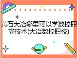 黄石大冶哪里可以学数控职高技术(大冶数控职校)