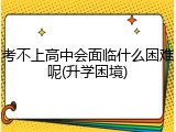 考不上高中会面临什么困难呢(升学困境)