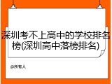 深圳考不上高中的学校排名榜(深圳高中落榜排名)