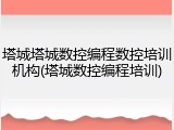 塔城塔城数控编程数控培训机构(塔城数控编程培训)