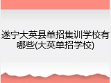 遂宁大英县单招集训学校有哪些(大英单招学校)