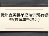 抚州宜黄县单招培训班有哪些(宜黄单招培训)