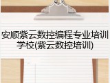 安顺紫云数控编程专业培训学校(紫云数控培训)