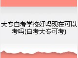 大专自考学校好吗现在可以考吗(自考大专可考)