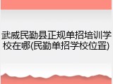 武威民勤县正规单招培训学校在哪(民勤单招学校位置)