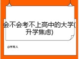 会不会考不上高中的大学(升学焦虑)