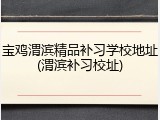 宝鸡渭滨精品补习学校地址(渭滨补习校址)