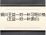 铜川王益一对一补习班价格(王益一对一补课价)