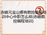 赤峰元宝山哪有数控编程培训中心中职怎么样(赤峰数控编程培训)