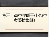考不上高中你能干什么(中考落榜出路)