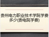 贵州电力职业技术学院学费多少(贵电院学费)