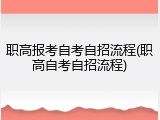 职高报考自考自招流程(职高自考自招流程)