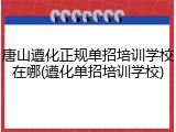唐山遵化正规单招培训学校在哪(遵化单招培训学校)