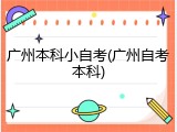 广州本科小自考(广州自考本科)