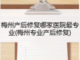 梅州产后修复哪家医院最专业(梅州专业产后修复)