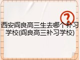 西安阎良高三生去哪个补习学校(阎良高三补习学校)