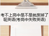 考不上高中是不是就废掉了呢英语(考高中失败英语)
