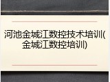 河池金城江数控技术培训(金城江数控培训)