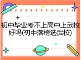 初中毕业考不上高中上武校好吗(初中落榜选武校)