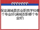 保定满城县农业职高学校哪个专业好(满城农职哪个专业好)