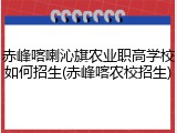赤峰喀喇沁旗农业职高学校如何招生(赤峰喀农校招生)