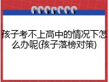 孩子考不上高中的情况下怎么办呢(孩子落榜对策)