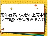 每年有多少人考不上高中和大学呢(中考高考落榜人数)