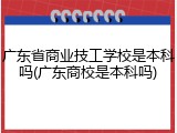 广东省商业技工学校是本科吗(广东商校是本科吗)