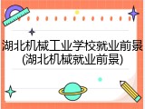 湖北机械工业学校就业前景(湖北机械就业前景)