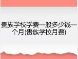 贵族学校学费一般多少钱一个月(贵族学校月费)
