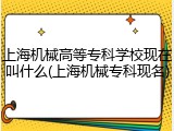 上海机械高等专科学校现在叫什么(上海机械专科现名)