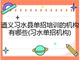 遵义习水县单招培训的机构有哪些(习水单招机构)