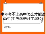 中考考不上高中怎么才能读高中(中考落榜升学途径)
