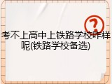 考不上高中上铁路学校咋样呢(铁路学校备选)