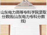 山东电力高等专科学院录取分数线(山东电力专科分数线)