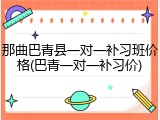 那曲巴青县一对一补习班价格(巴青一对一补习价)