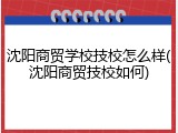 沈阳商贸学校技校怎么样(沈阳商贸技校如何)
