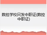 数控学校只发中职证(数控中职证)