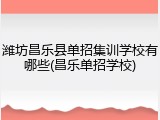 潍坊昌乐县单招集训学校有哪些(昌乐单招学校)