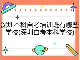 深圳本科自考培训班有哪些学校(深圳自考本科学校)