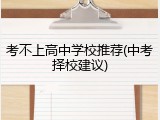 考不上高中学校推荐(中考择校建议)