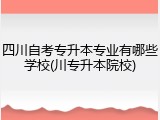 四川自考专升本专业有哪些学校(川专升本院校)