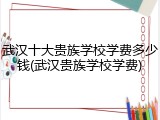 武汉十大贵族学校学费多少钱(武汉贵族学校学费)